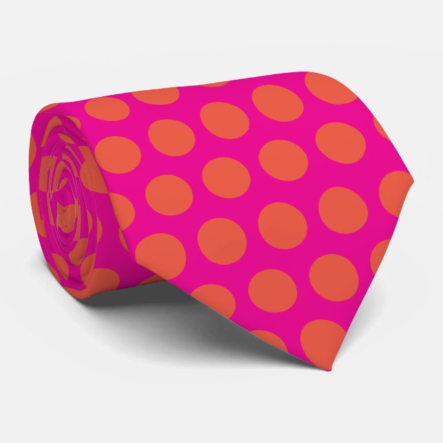Orange Pink Abstrakte Muster Custom Gift Bevorzugu Krawatte (Gerollt)