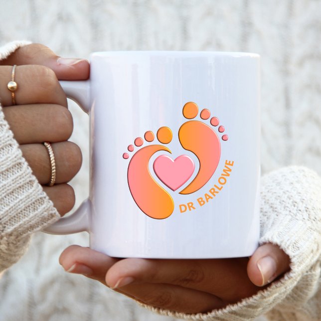Orange Pink Baby Feet Herz Tasse (Von Creator hochgeladen)