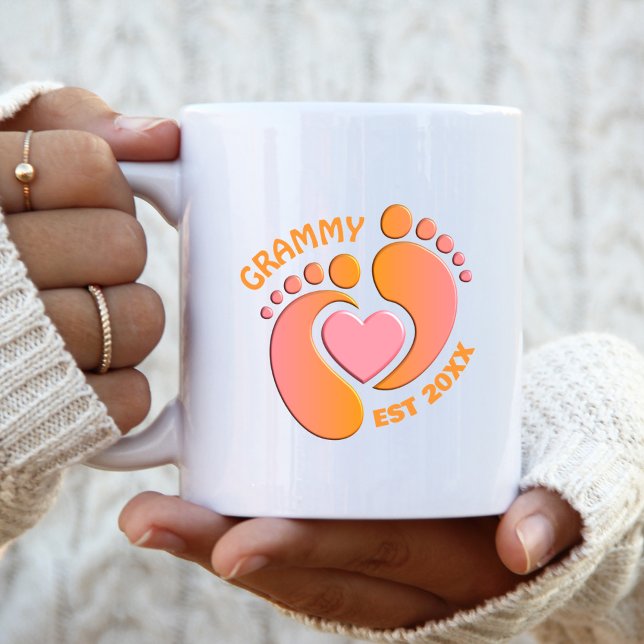 Orange Pink Baby Feet Tasse für Grammy (Von Creator hochgeladen)