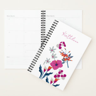 Orange Pink Benutzerdefinierter Name Stylischer Pl Planer