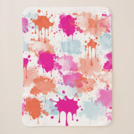 Orange Pink Blue Abstrakt Modern Paint Splash Sherpadecke