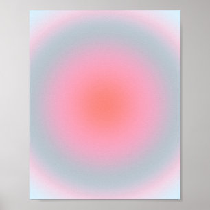 Orange Pink Blue Gradient Pastell Abstrakt Gradien Poster