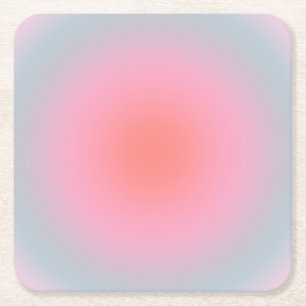 Orange Pink Blue Gradient Pastell Abstrakt Gradien Rechteckiger Pappuntersetzer