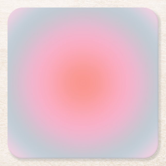 Orange Pink Blue Gradient Pastell Abstrakt Gradien Rechteckiger Pappuntersetzer (Vorderseite)