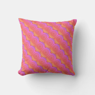 Orange-Pink Blumenmuster Vintage Rustikal Boho Kissen