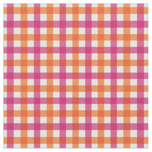Orange & Pink Bright Summer Gingham Kariert / Tart Stoff