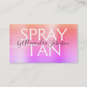 Orange Pink Brushed Metal Spray Tan Visitenkarte