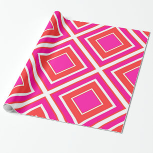 Orange Pink Diamond Geometric Geschenkpapier