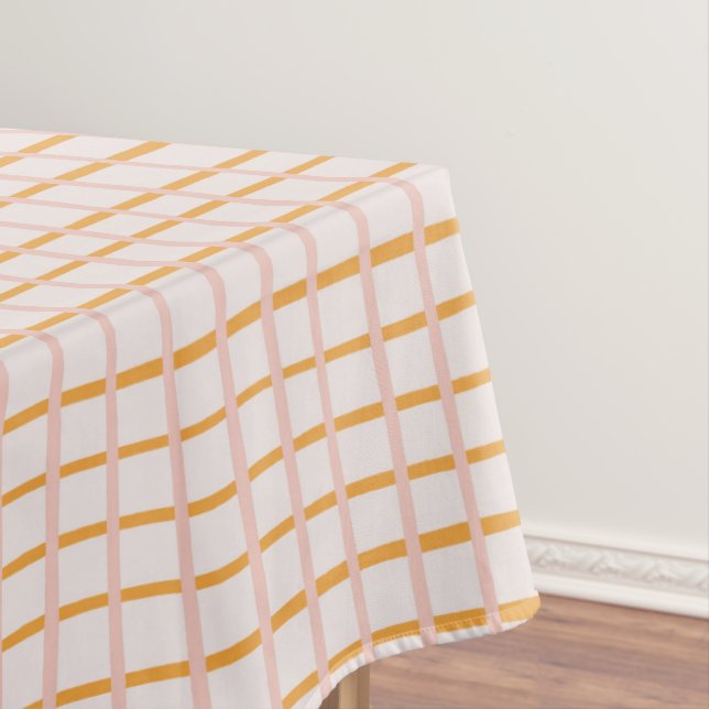 Orange Pink Dopamin Grid Modern Tischdecke (Beispiel)