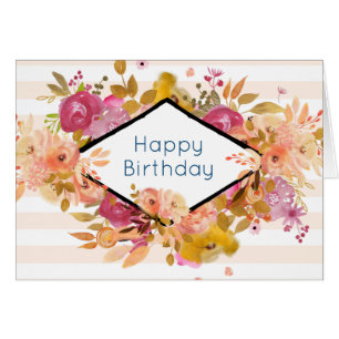 Orange & Pink Floral Bouquet Geburtstag