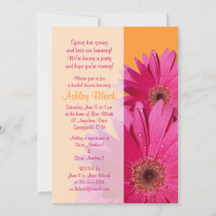 Orange Pink Gerbera Daisy Bridal Dusche Einladung