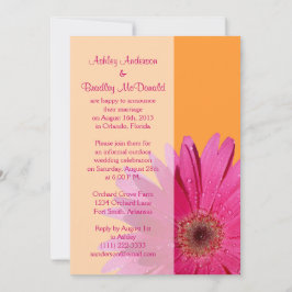 Orange Pink Gerbera Daisy Wedding Empfang nur Einladung