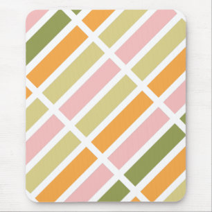 Orange Pink Gold und grüne Streifen Mousepad