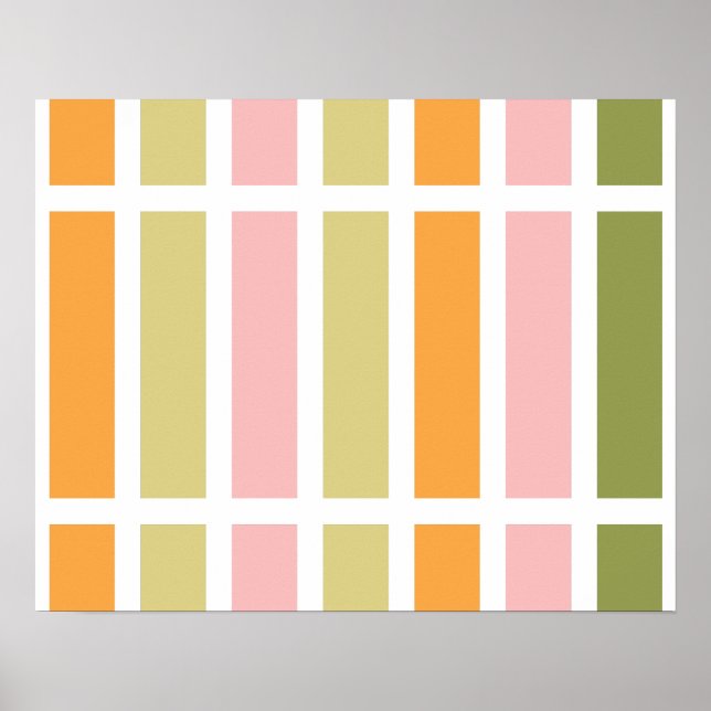 Orange Pink Green Tan Hues Poster (Vorne)
