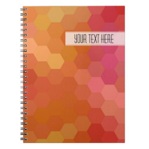 Orange Pink Hexagon Nahtloses Muster Notizblock