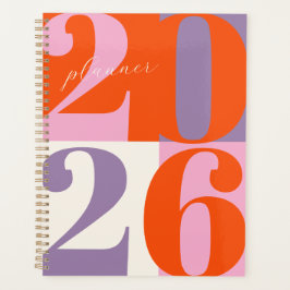 Orange Pink Lilac Bold Year Color Block Planner Planer