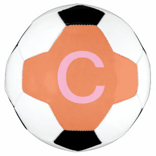 Orange Pink Monogram, erste moderne, benutzerdefin Fußball