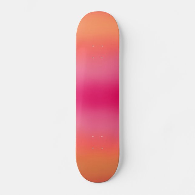 Orange Pink Ombré Skateboard (Vorderseite)