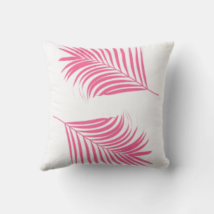 Orange Pink Palm Tree Leaf Tropical Coastal Beach Kissen