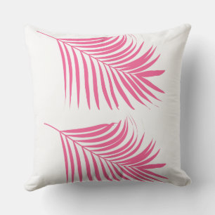 Orange Pink Palm Tree Leaf Tropical Coastal Beach Kissen