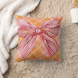 Orange Pink Pattern Holiday Bow Kissen