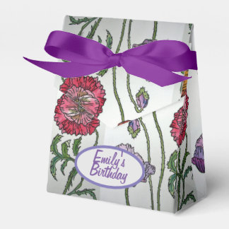 Orange Pink Poppy Floral Geburtstagskuchen Gefälli Geschenkschachtel