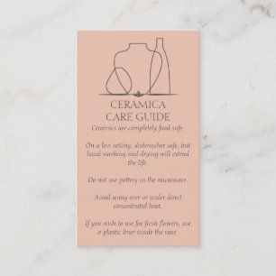 Orange Pink Potterie Vase Keramik Care Visitenkarte