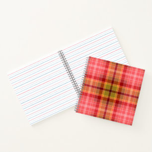 Orange Pink Tartan Notizbuch