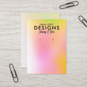 Orange Pink Trendy Earring Display Card Visitenkarte