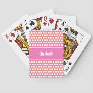 Orange Pink Weiße Individuelle Personalisierte Mon Spielkarten