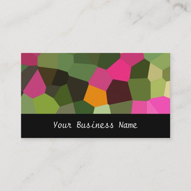 Orange, Pinks, grüne, schwarze Abstrakte Visitenka Visitenkarte (Vorderseite)