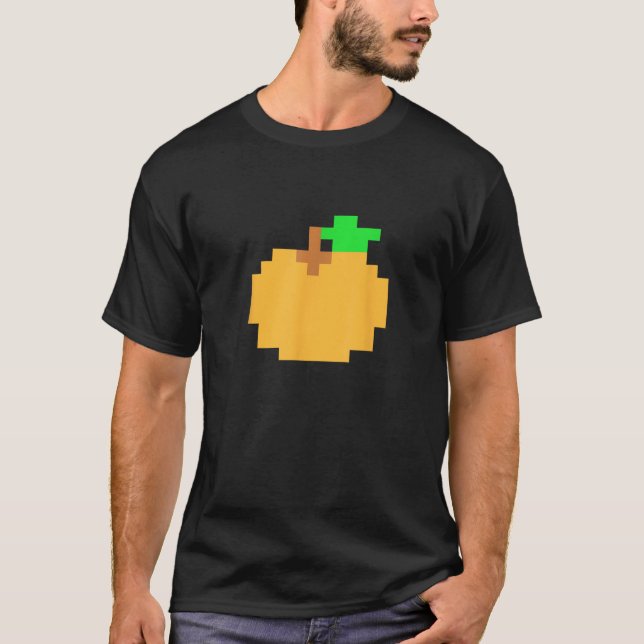 Orange Pixel 8-Bit-Arcade-Videospiel passend Kostü T-Shirt (Vorderseite)
