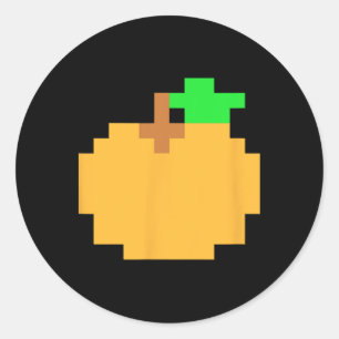 Orange Pixel 8-Bit-Arcade-Videospiel passende Kost Runder Aufkleber
