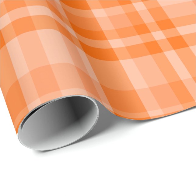 Orange Plaid Geschenkpapier (Rolleneckpunkt)