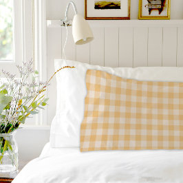 Orange Plaid Pattern Pair Of Pillowcases Kissenbezug