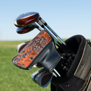 Orange-Platine für Computergeek-Schaltkreise Golf Headcover
