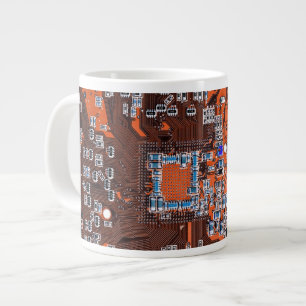 Orange-Platine für Computergeek-Schaltkreise Jumbo-Tasse