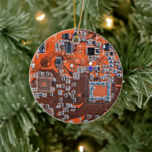 Orange-Platine für Computergeek-Schaltkreise Keramikornament