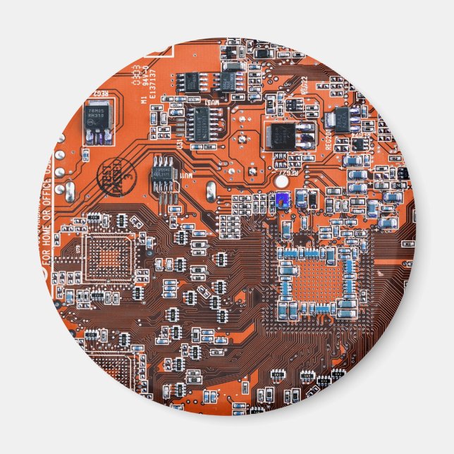 Orange-Platine für Computergeek-Schaltkreise Magnet (Vorne)