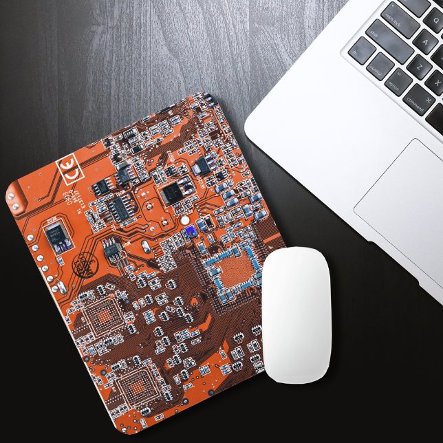 Orange-Platine für Computergeek-Schaltkreise Mousepad (Von Creator hochgeladen)