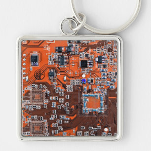 Orange-Platine für Computergeek-Schaltkreise Schlüsselanhänger
