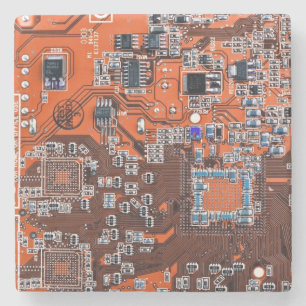 Orange-Platine für Computergeek-Schaltkreise Steinuntersetzer