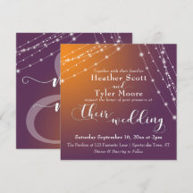 Orange Plum Ombre & Light Strings Wedding 2b