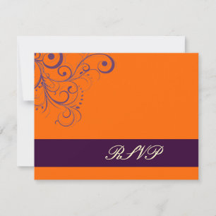 Orange + Plum-Wirbel/RSVPs erfordern 12x18 RSVP Karte