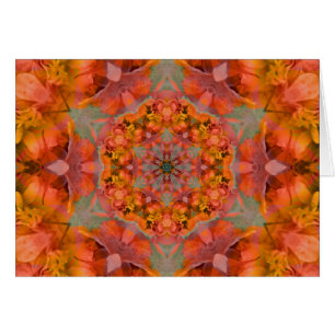 Orange Plüsch-Mandala - Karte