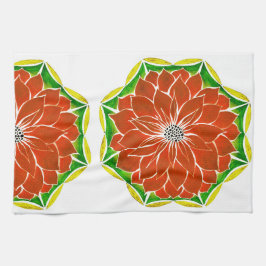 ORANGE POINSETTIA Entwurf Handtuch