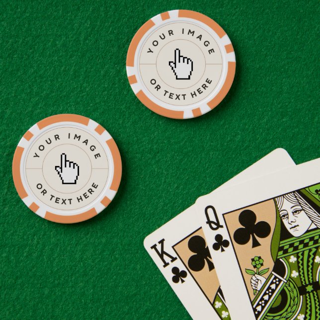Orange Poker Chips - Benutzerdefiniert Bild/Text h (Pokertisch (doppelt))