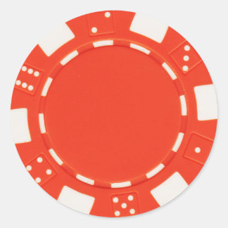 Orange-Pokerchip-Aufkleber Runder Aufkleber