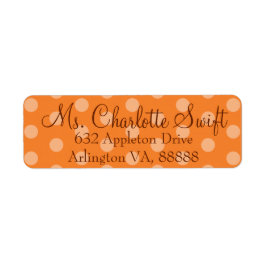 Orange Polka Dot Baby Dusche Rücksendeadresse