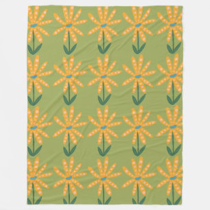 Orange polka dot Blume Fleecedecke